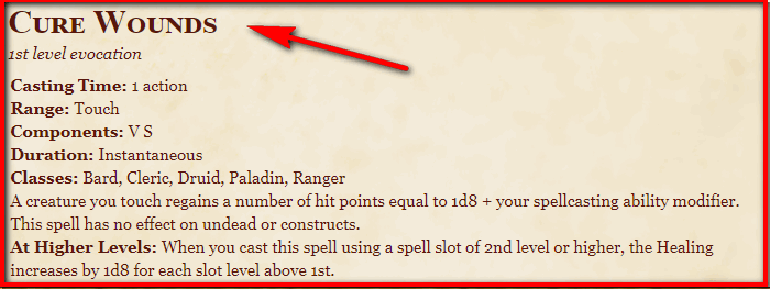 Cure Wounds 5E - Article 3